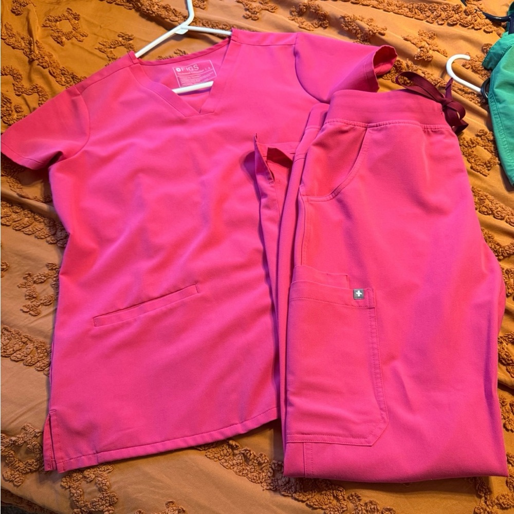 Bright Pink Medical Scrub Set
